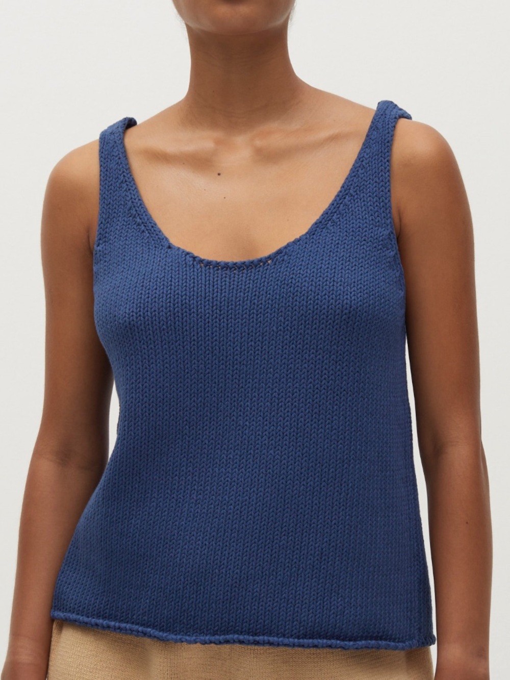 Babaa Top No 1 Cotton Knit Tank in Ice Blue